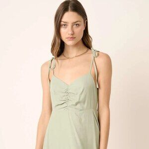 Mittoshop Ruched Detail‎ Spaghetti Tie Mini Dress